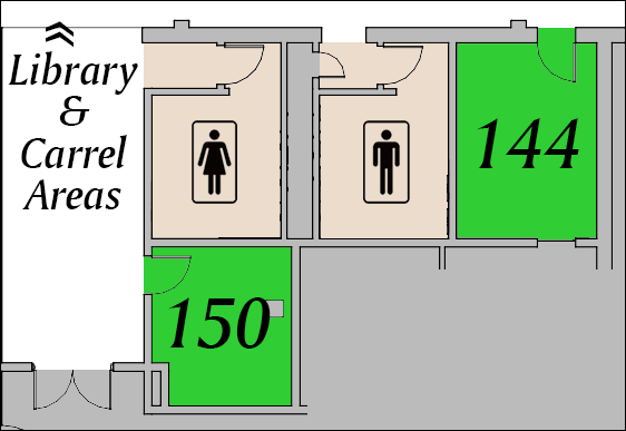 Map of first floor Study Rooms